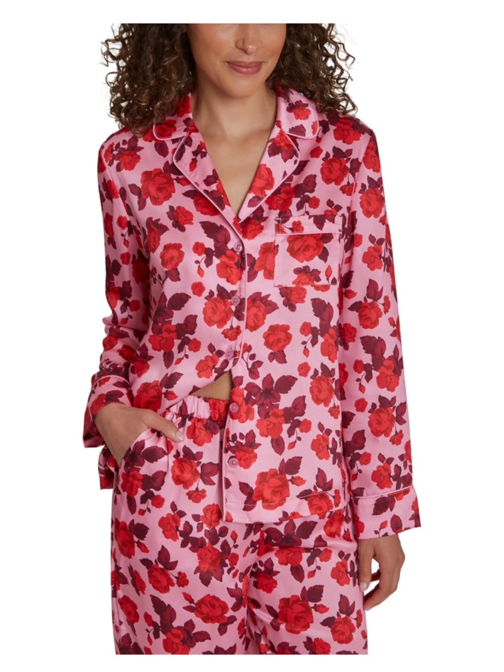 LOFT SLEEP SATAN NOTCH COLLAR 2 PIECE PAJAMA SET